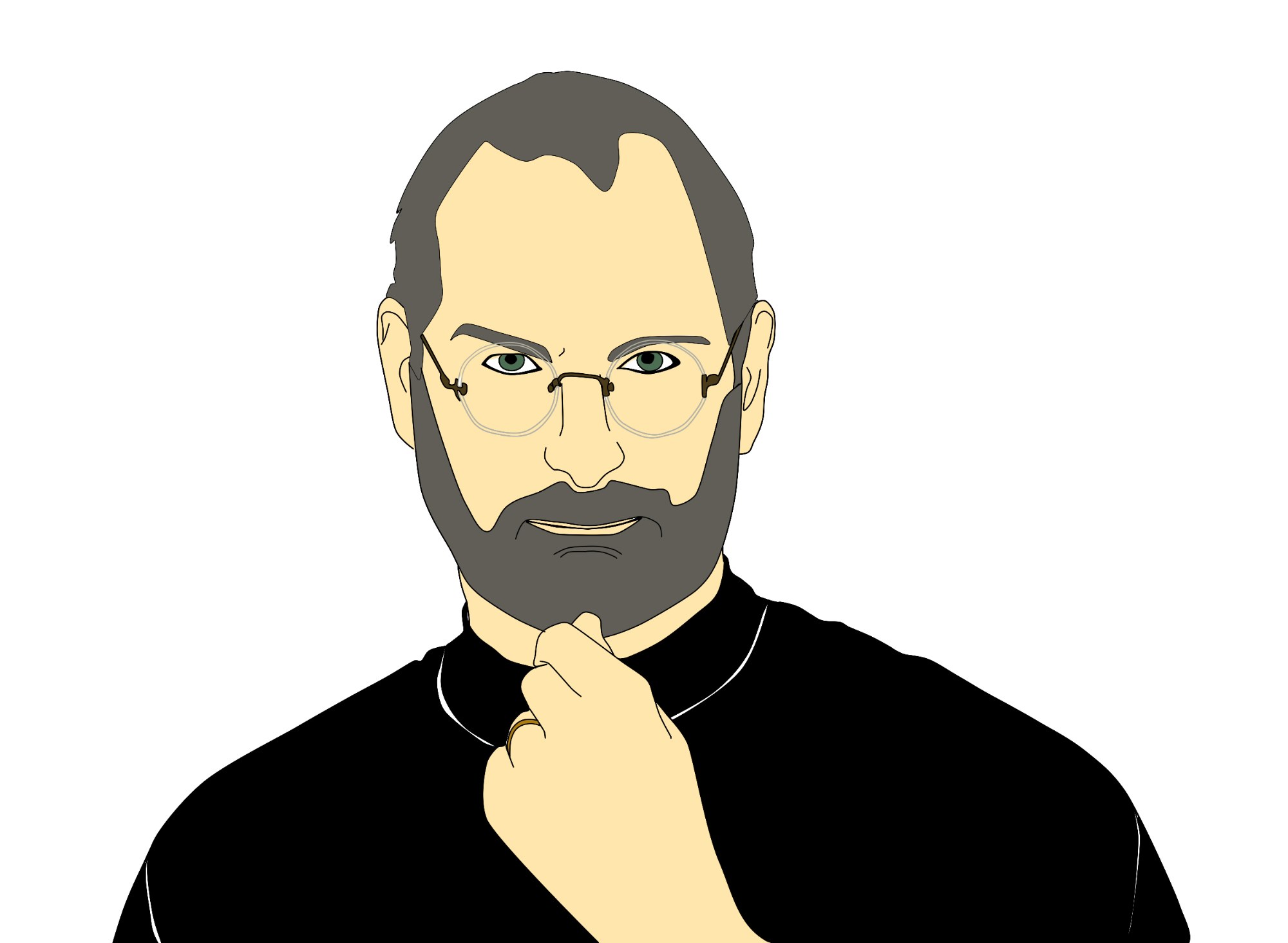 Retrato ilustrado de Steve Jobs